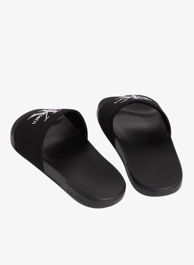CALVIN KLEIN Cotton Canvas Monologo Sliders - Image 3